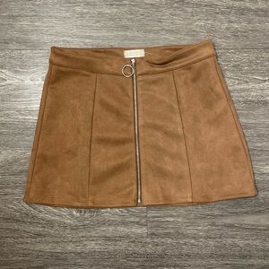 Altar’D State Brown Suede Skirt